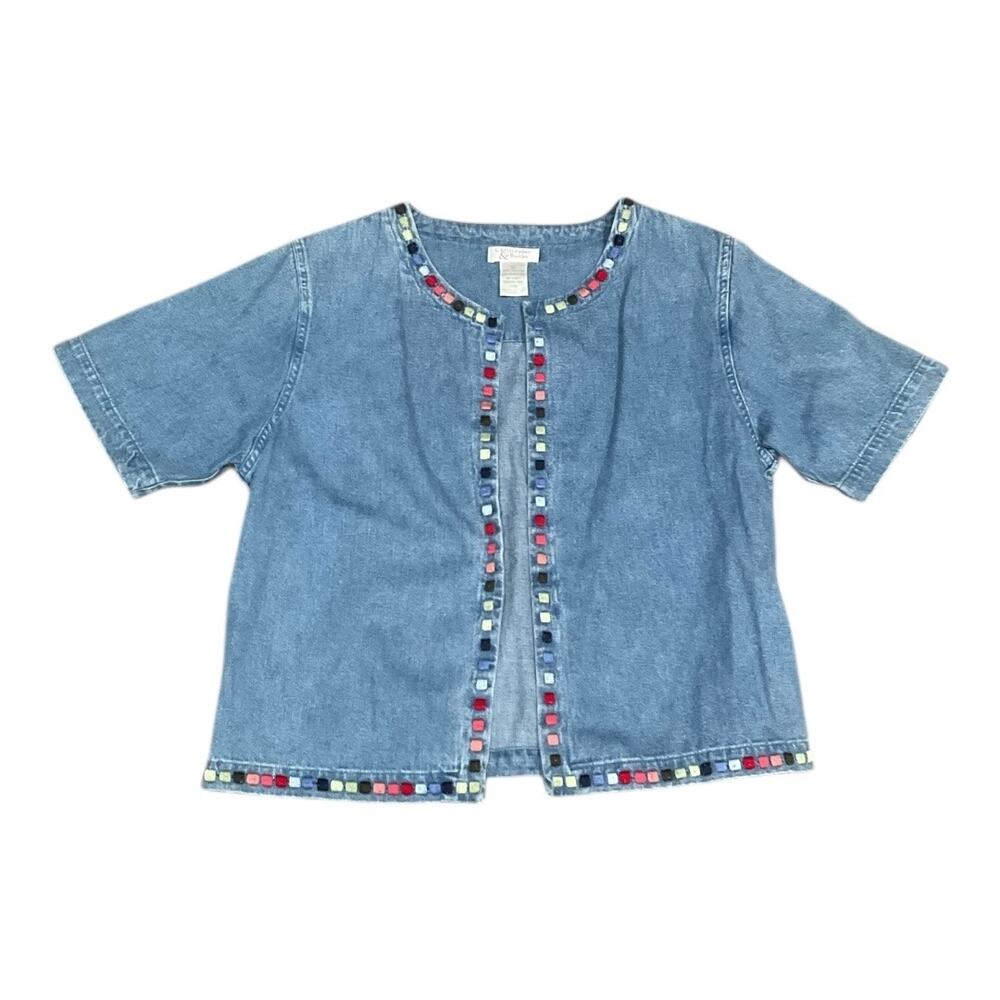 Y2K Christoper & Banks Top Women Medium Blue 100% Cotton